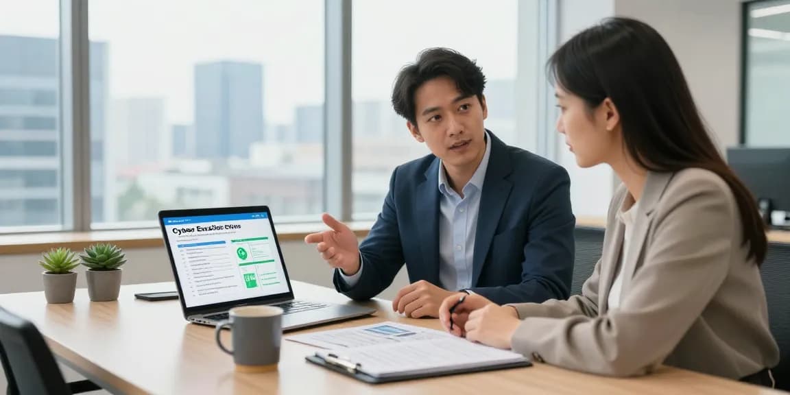 Engaging discussion on cyber essentials vs cyber essentials plus in a modern office setting
