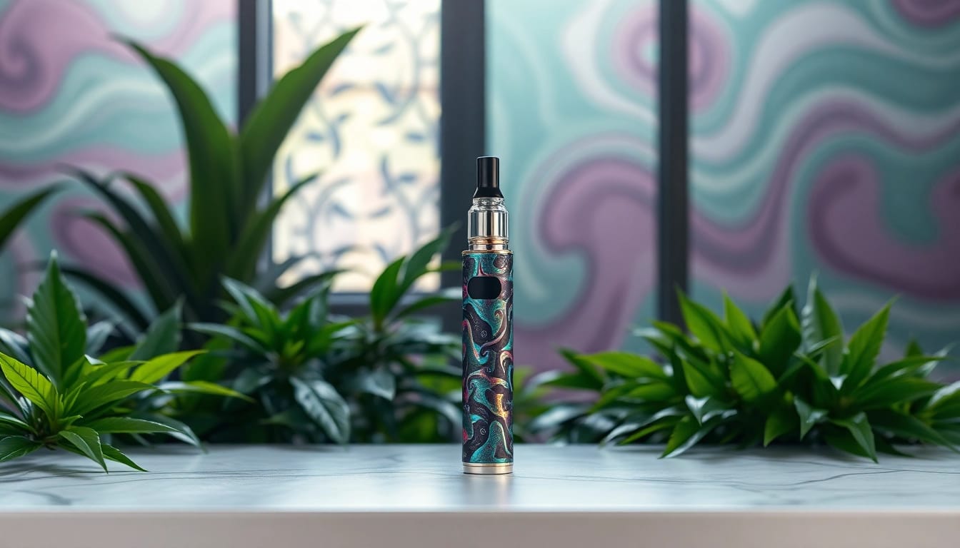 Explore and buy dmt through a stylish vape pen in a serene nature setting.