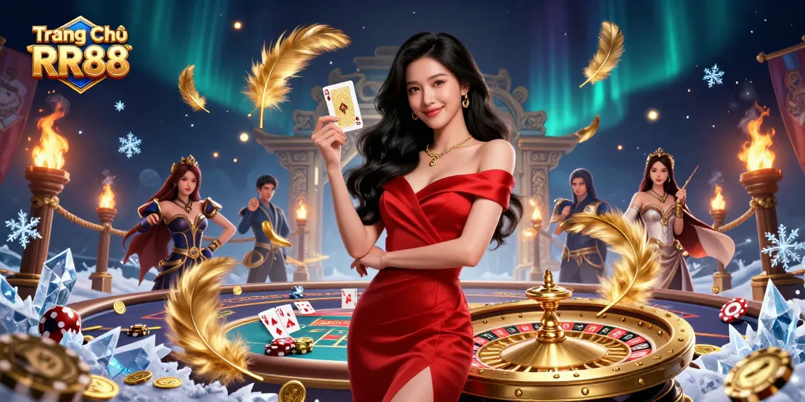 Experience thrilling action at Trang Chủ RR88 with captivating gaming scenes and vibrant casino elements.