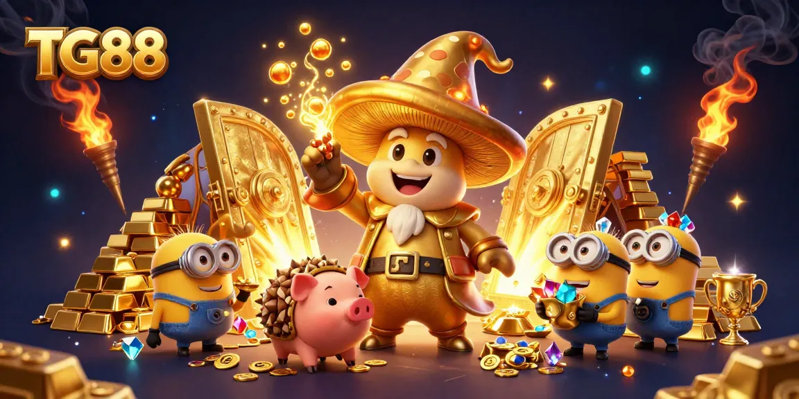 Engage with treasure and magic in TG88's golden casino world featuring unique game elements.
