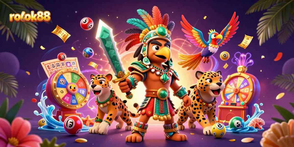 Engage in thrilling action with rokok88 as colorful lottery balls and game elements fill the vibrant scene.