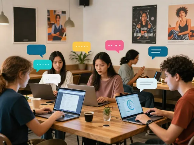 Engaging rokok88 login community hub scene with diverse users discussing topics online.