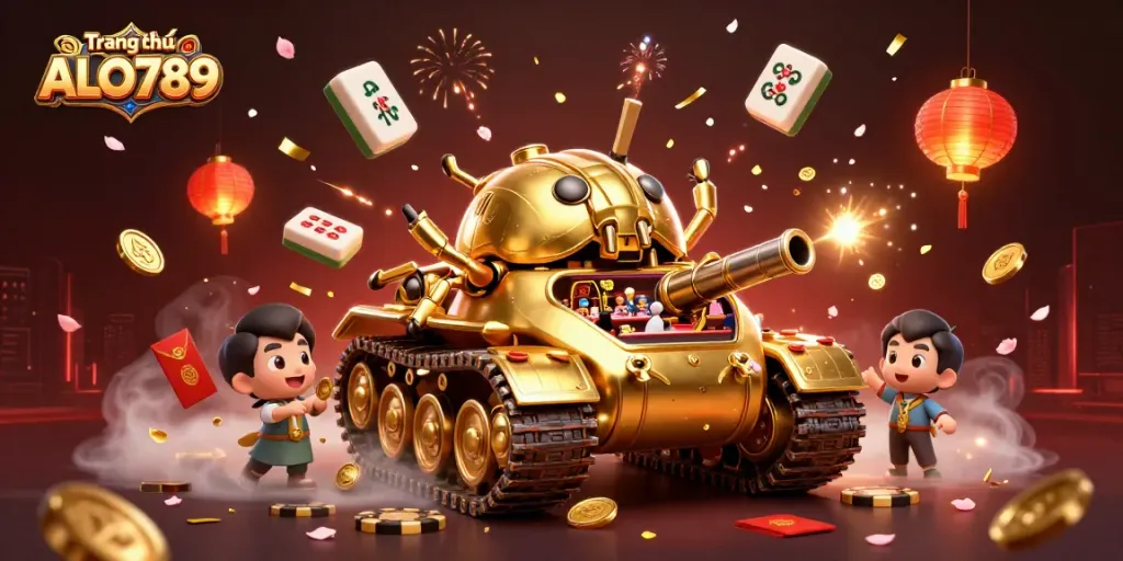 Experience exciting gameplay at Trang chủ ALO789 with a miniature casino in a golden beetle tank.