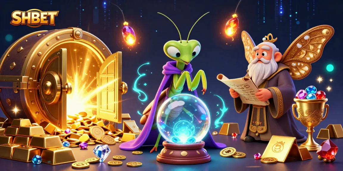 Experience thrilling gaming excitement at SHBET with a vibrant 3D casino scene of fortune tellers and treasures.