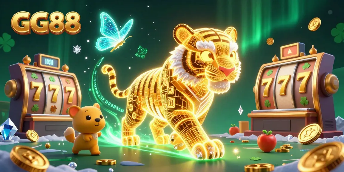 Experience thrilling gameplay at GG88 with vibrant slot reels and golden light accents in a dynamic casino scene.