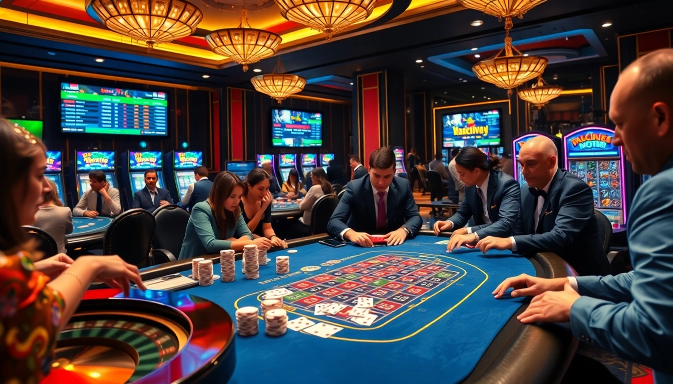 Play exciting games at https://m88zo.com/ with high-stake poker chips and a vibrant casino ambiance.