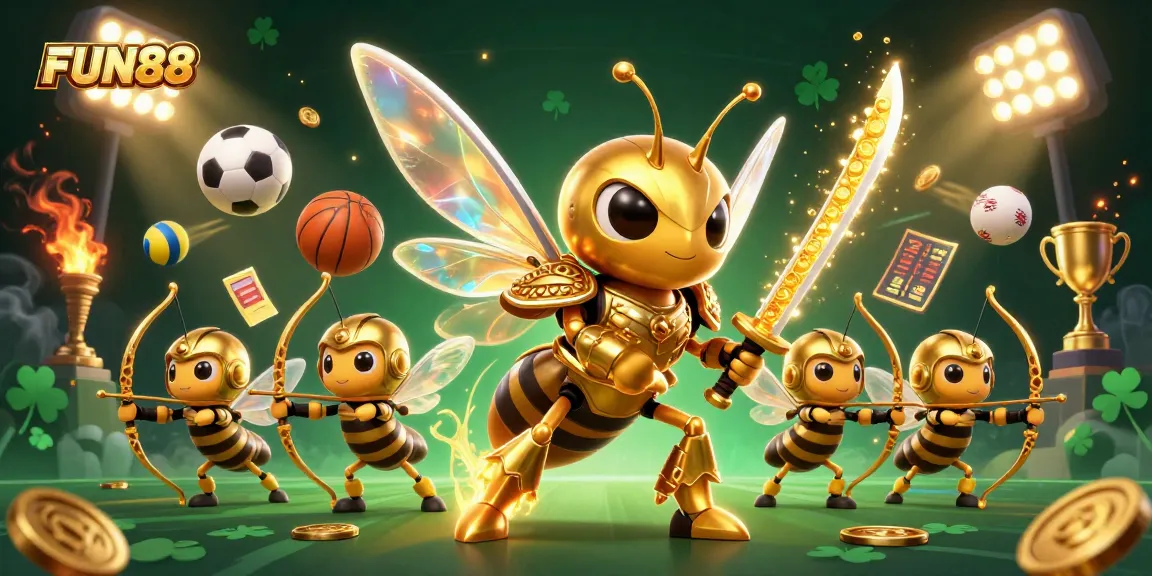 Engage in fun betting action with FUN88 through a vibrant illustration of dynamic gameplay.