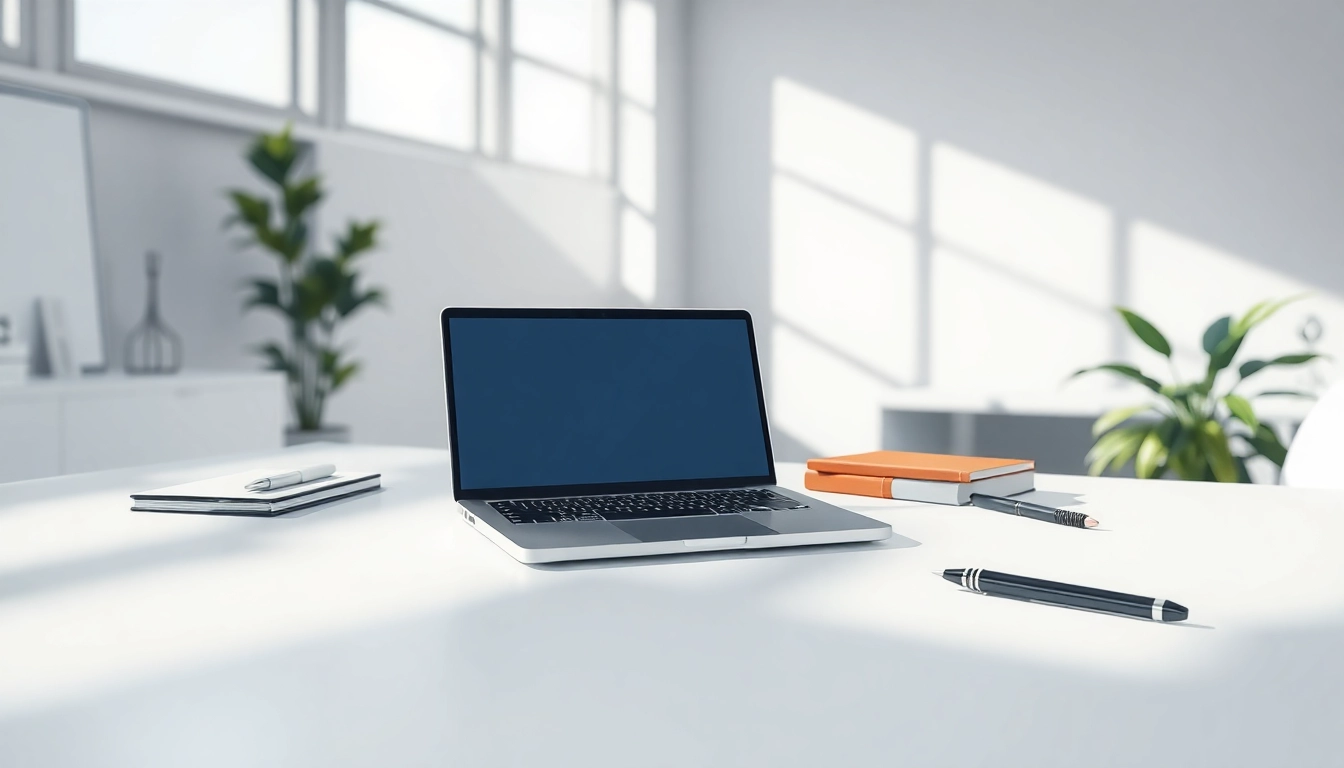 Usando MacBook Pro M3 en una oficina moderna y minimalista.