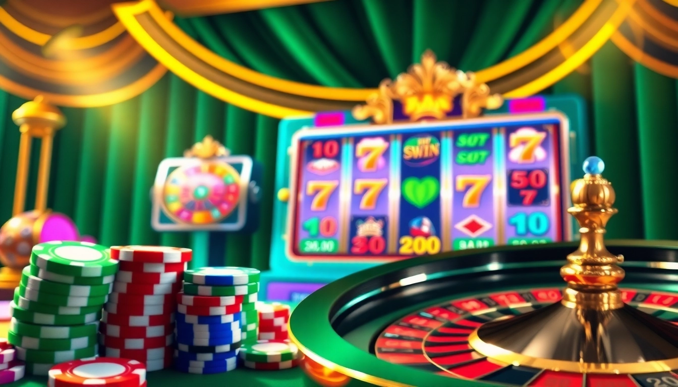 Spin the reels for free credit live22 with vibrant slots and colorful poker chips in an exciting casino atmosphere.