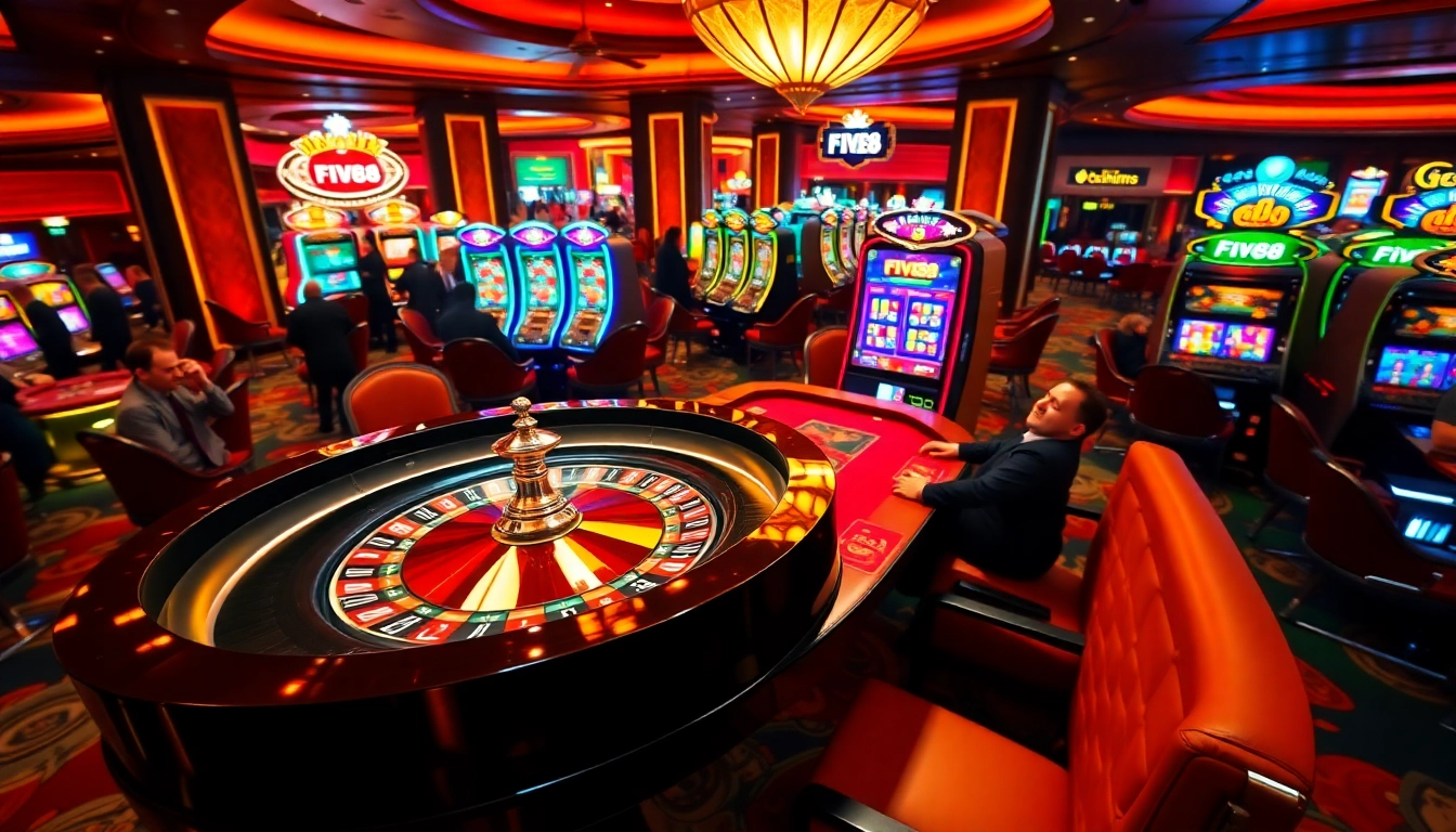 Exciting players engaging in high-stakes games at five88 casino tables.