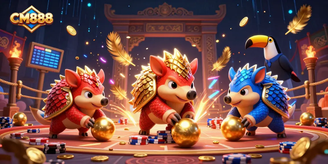 Engage in thrilling CM888 gambling with rival pangolins bowling through poker chips.