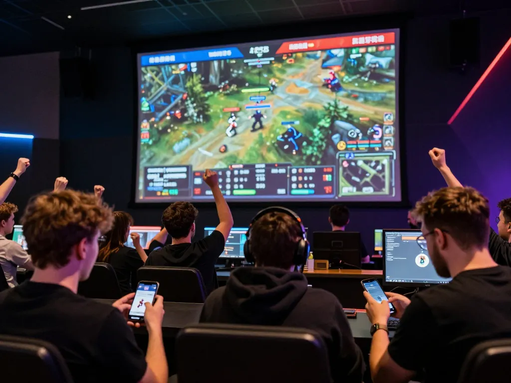 Fans engaging in esports betting at a live tournament featuring jun88pizza gaming excitement