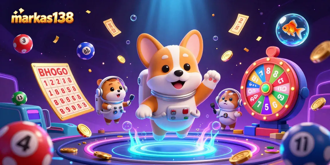 Experience thrilling play at markas138 with colorful drifting lottery elements in a vibrant casino scene.