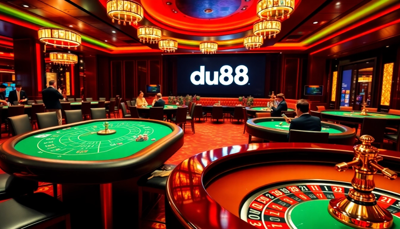 Experience excitement at du88 with vibrant casino tables and engaged players.