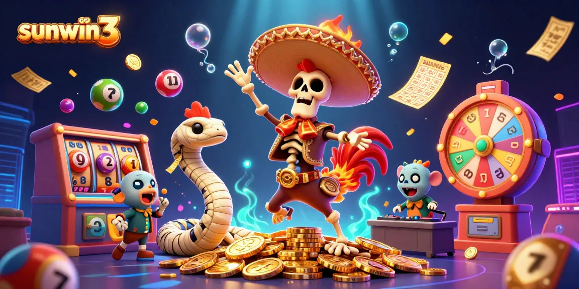 Experience thrilling gaming action at sunwin3 co with vibrant casino characters and dynamic gameplay elements.