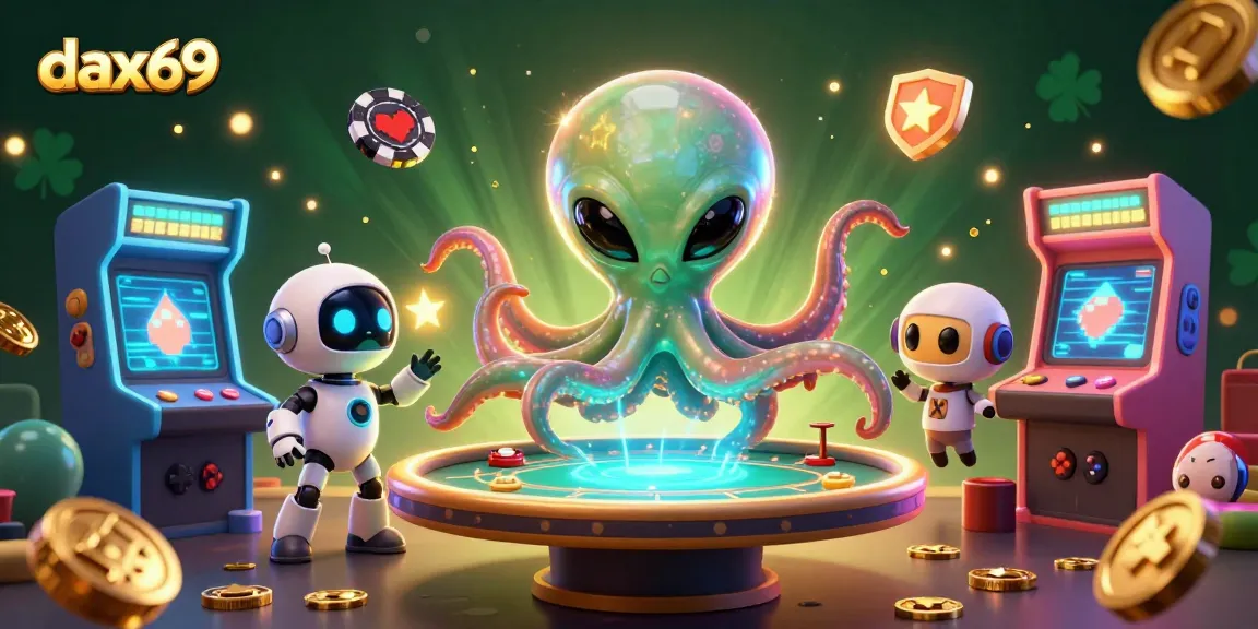 Dax69 menawarkan pengalaman bermain slot seru dengan alien kartun dan chip poker mengorbit untuk kemenangan besar.
