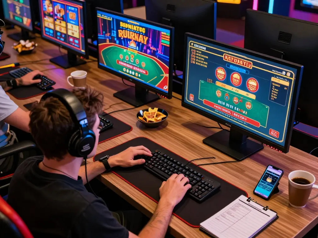 Engaging in dynamic online gaming at 789winf with multiple screens showcasing casino games and strategies.