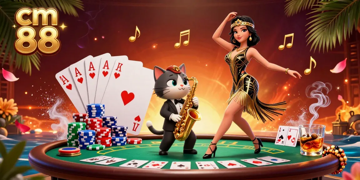 Experience thrilling games at cm 88 with a glamorous flapper dancer and lively casino atmosphere.