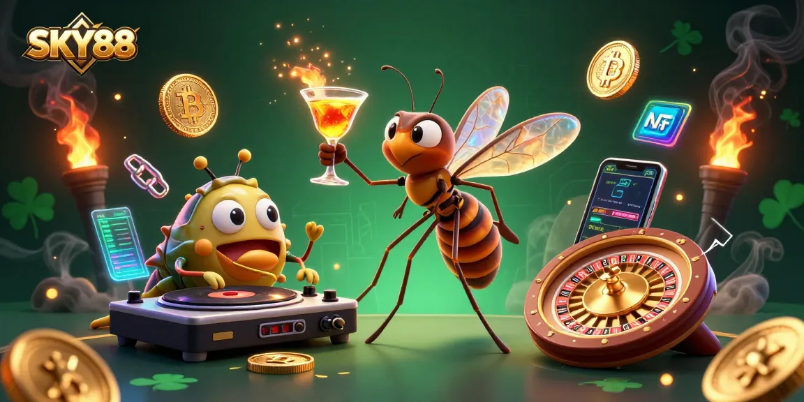 Engage in winning strategies at SKY88 with vibrant 3D casino characters in an immersive gaming scene.