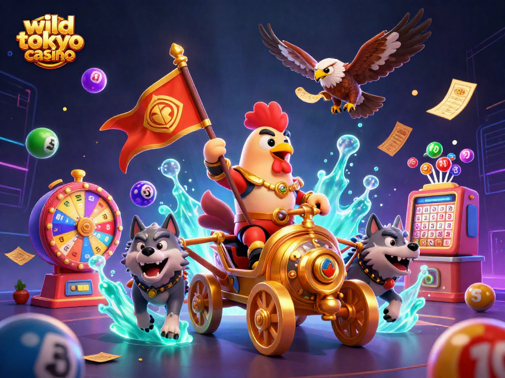 Engage in thrilling gameplay at wild tokyo casino with dynamic elements like spinning wheels and lottery balls.
