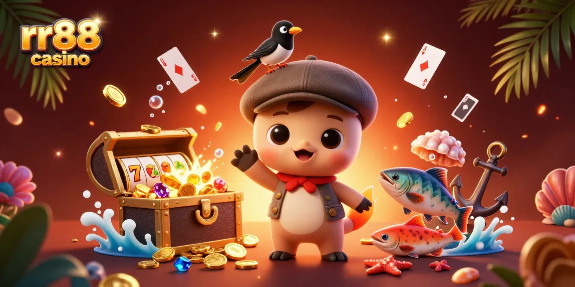 Experience the excitement of rr88 casino with charming characters and vibrant slot games in a dynamic underwater adventure.